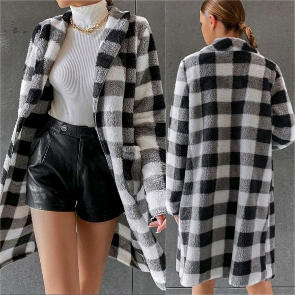 Buffalo Plaid Fleece Coat - Picture 3 of 4